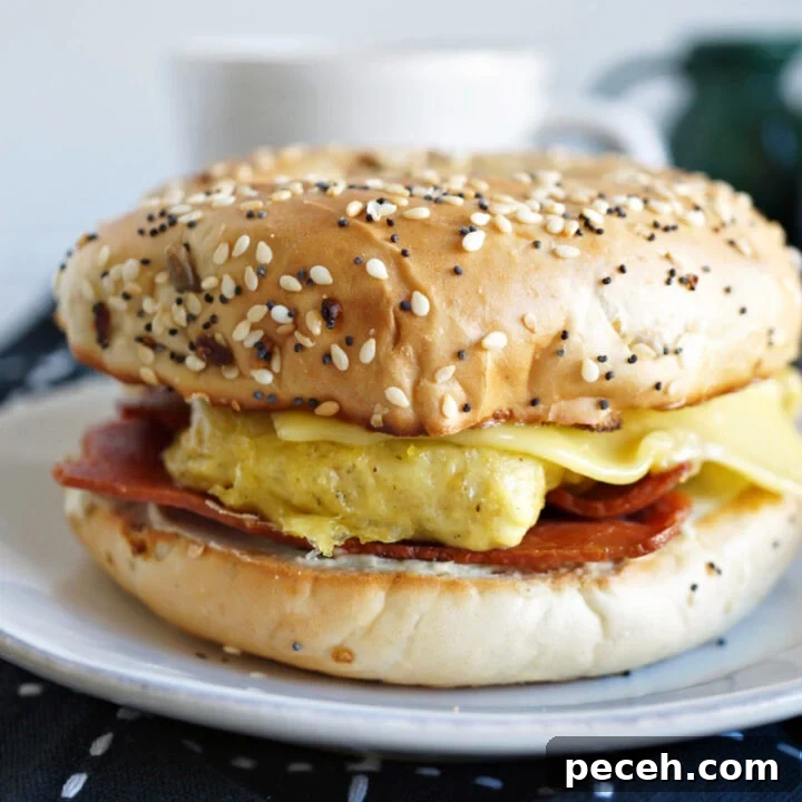 Vegan breakfast bagel sandwich