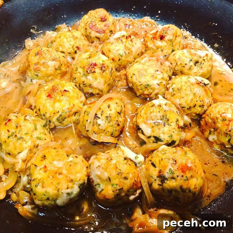 French Onion Chicken Meatballs with Melted Gruyère 6 img 768 5
