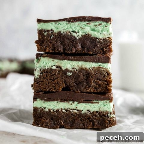 Stack of Gluten-free Mint Brownies
