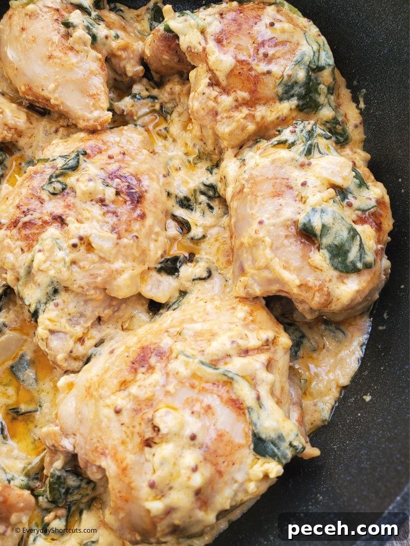 Creamy Mustard Spinach Chicken Thighs Recipe 4 img 81393 4