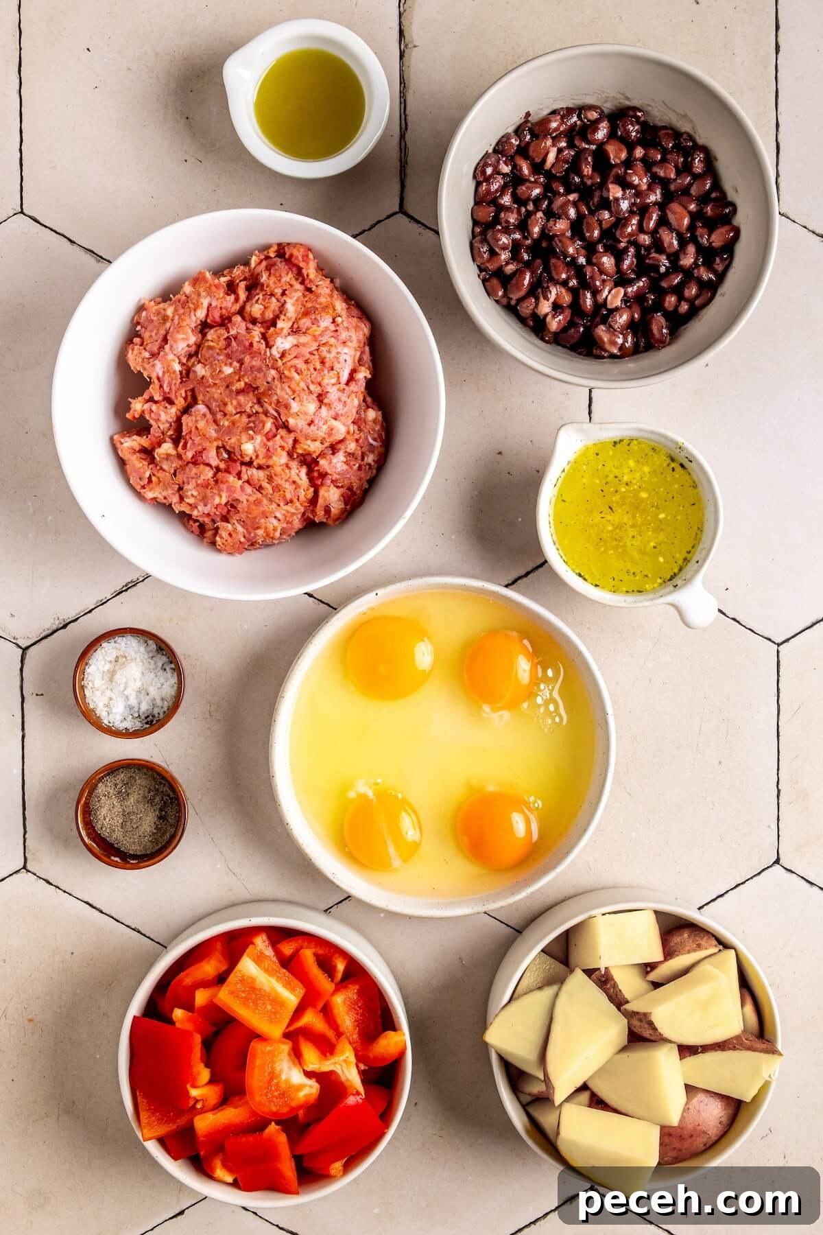 Chorizo Breakfast Burrito Bowl with Veggies and Scrambled Eggs 6 Ingredients for Breakfast Burrito Bowls with Chorizo, Eggs, and Veggies GF DF - Olivia Adriance