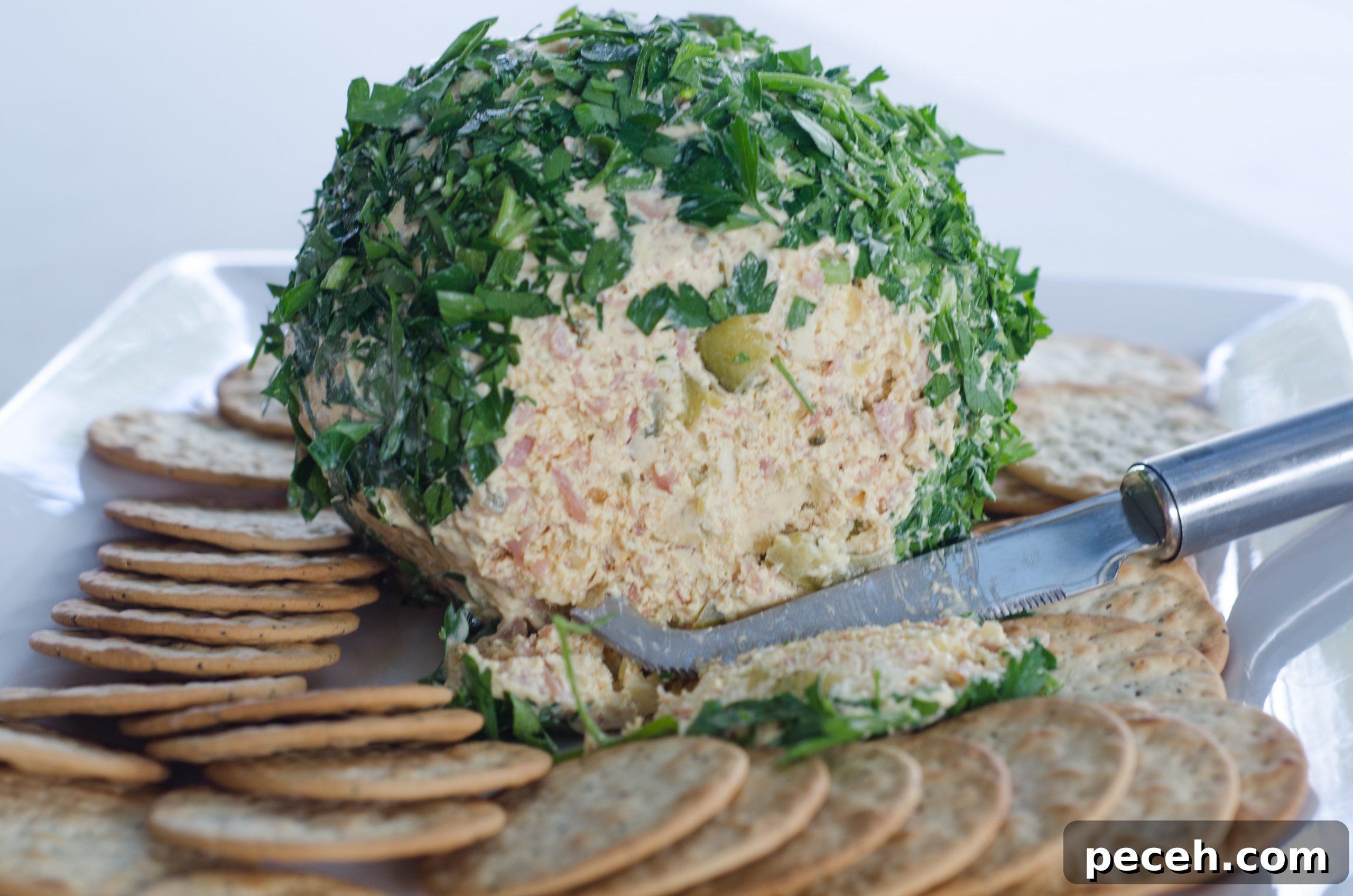 Honey-Baked Ham with Dill Pickle Cheese Spread Ball Recipe 3 Honey Ham off the bone and Dill Pickle Cheese Spread Ball