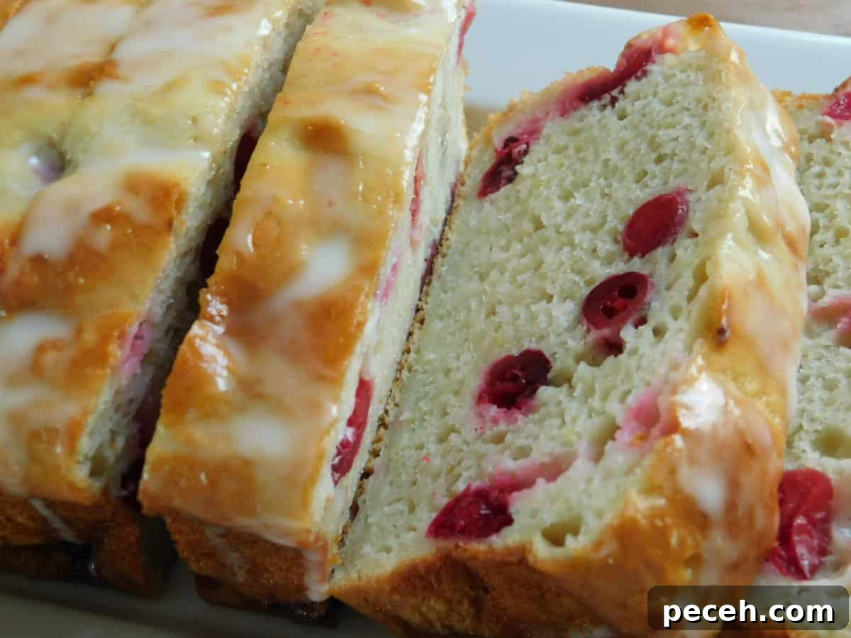 Lemon Cranberry Quick Loaf with Glazed Citrus Drizzle 4 Loaf with glaze