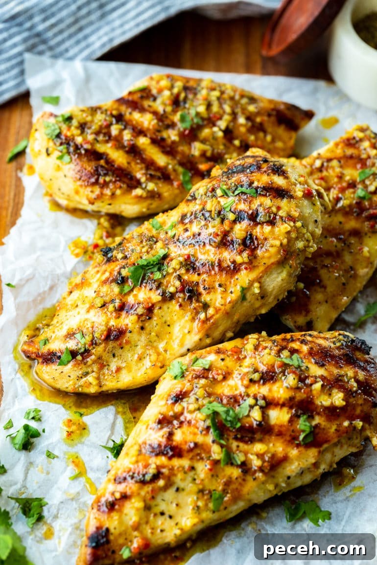 Weekly Meal Plan: Sept 18–24 with Simple Dinners and Prep Tips 4 a photo of several golden grilled chicken breasts that look juicy and have perfect diagonal grill marks on them.