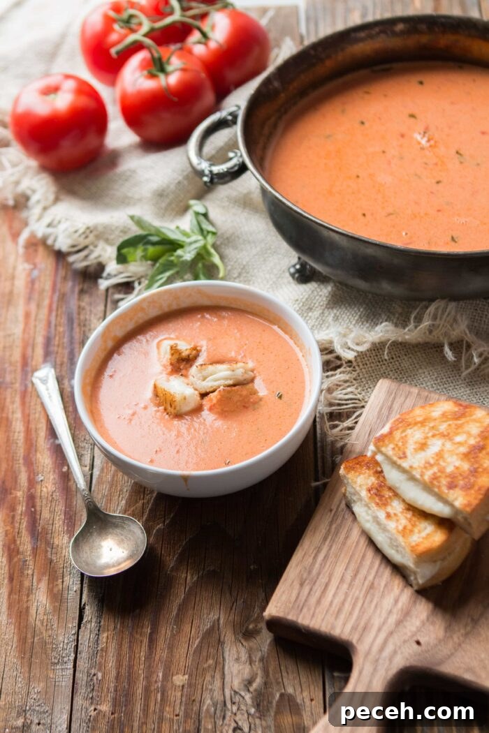 Weekly Meal Plan: Sept 18–24 with Simple Dinners and Prep Tips 8 Roasted tomatoes make the best tomato soup ever! This roasted tomato basil soup with mini grilled cheese croutons is our current dinner obsession. ohsweetbasil.com