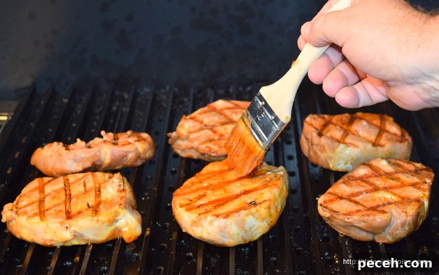 Strawberry Habanero Glazed Loin Chops - Glazing