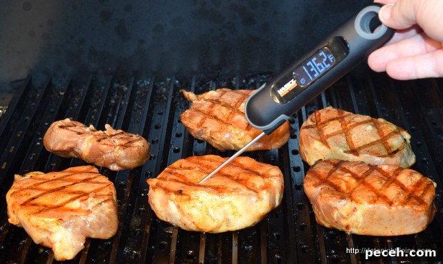 Strawberry Habanero Glazed Loin Chops - Thermometer