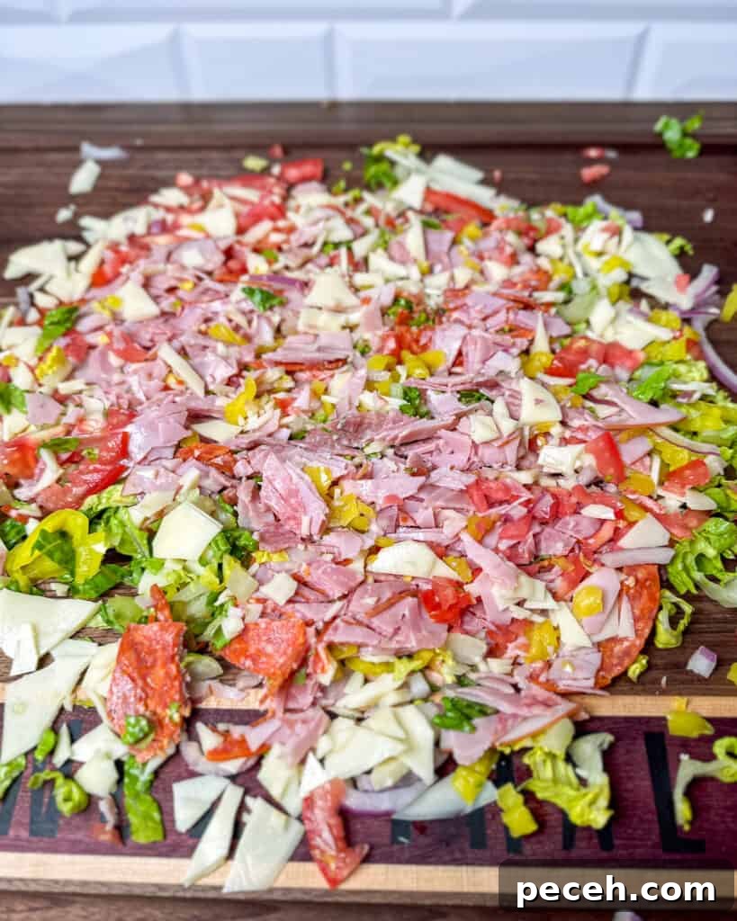 Chopped sandwich ingredients