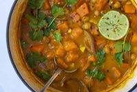 Creamy Sweet Potato Satay Curry with Coconut & Lime