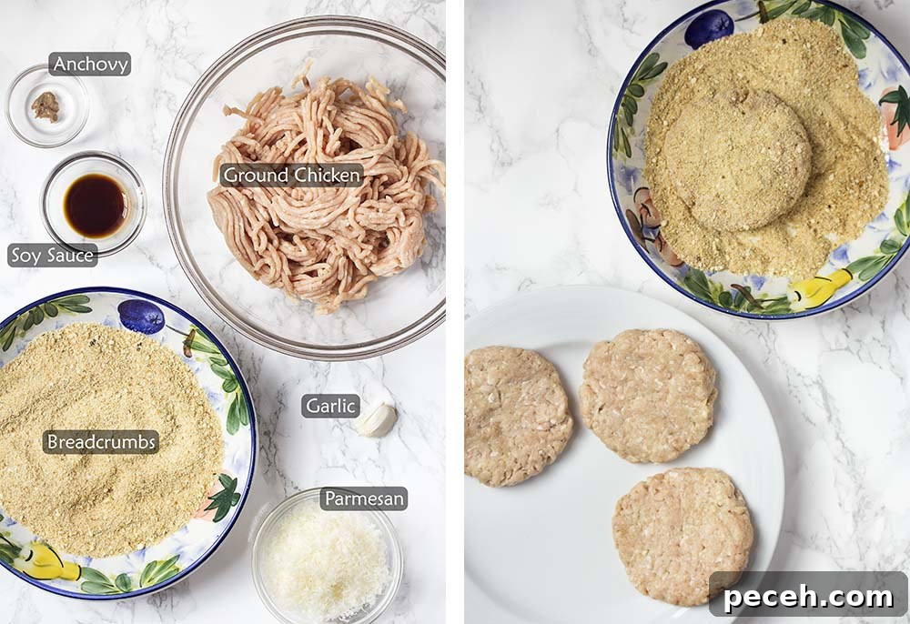 Chicken parmesan burger ingredients and preparation. Ingredients and how to make the burgers.