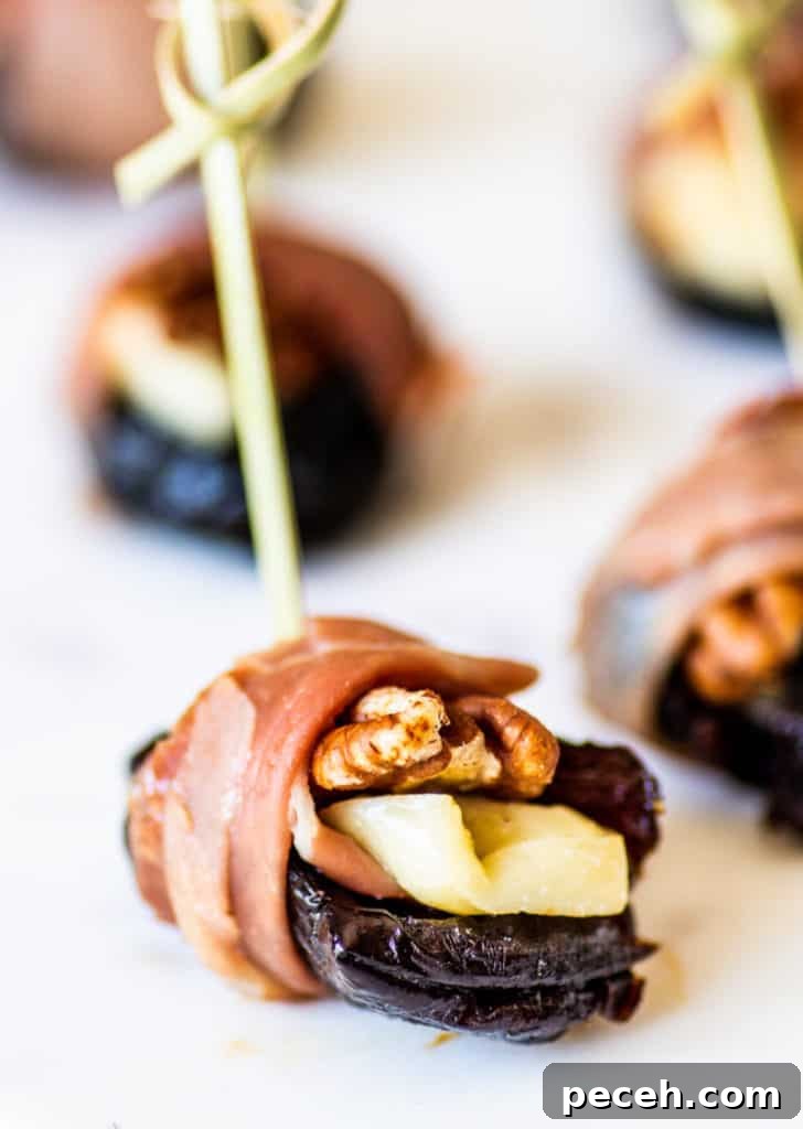 Prosciutto-Wrapped Prunes: Sweet and Savory Appetizers 2 Prosciutto Wrapped Prunes recipe with Parmesan and pecan