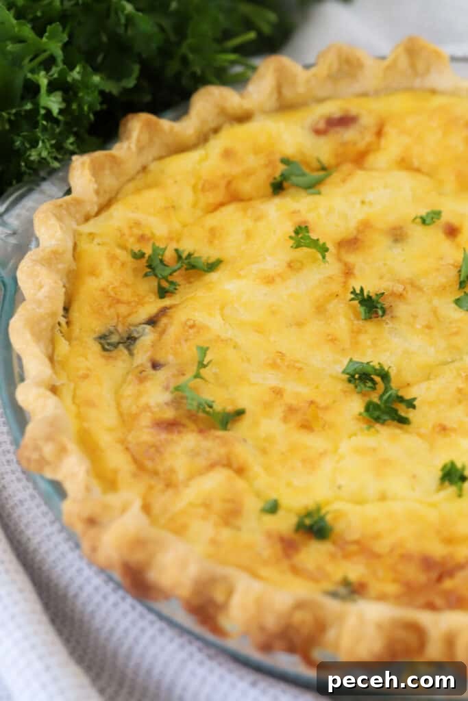 Savory Bacon and Mushroom Quiche Recipe 2 mushroom and bacon quiche recipe, an easy and delicious breakfast, lunch, or dinner.