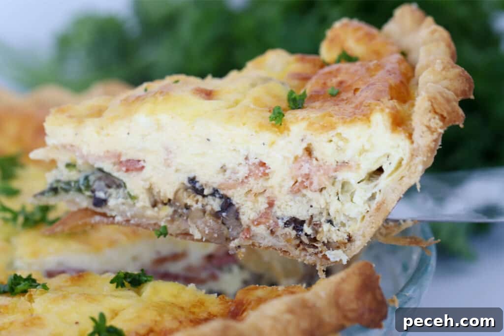 Savory Bacon and Mushroom Quiche Recipe 5 bacon quiche with mushrooms