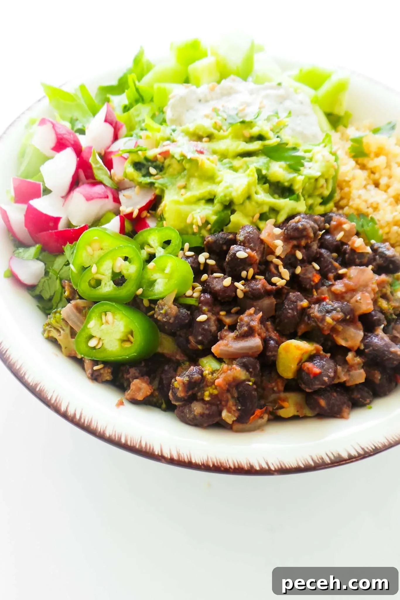 Black Bean Quinoa Bowls for Vegan Meal Prep 6 black bean quinoa bowls - high-protein vegan meal prep recipe