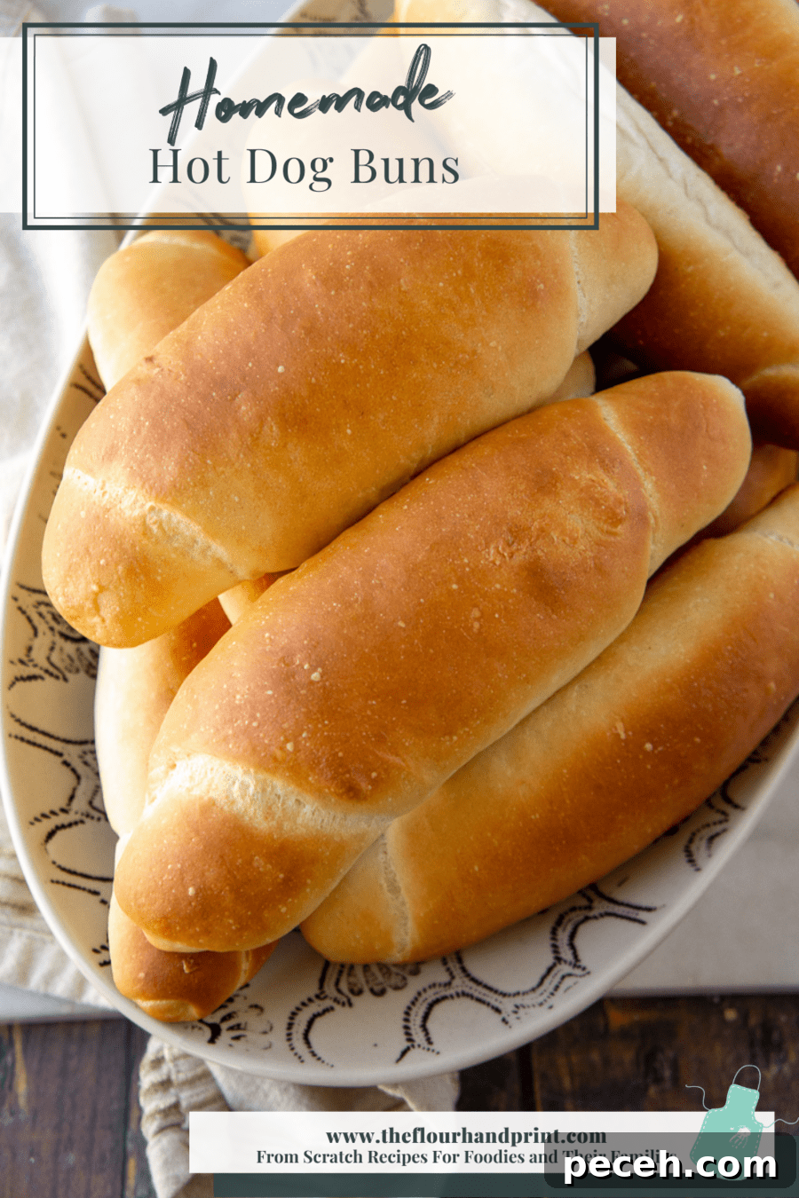 How to Make Soft Homemade Hot Dog Buns 6 homemade hot dog buns on a table