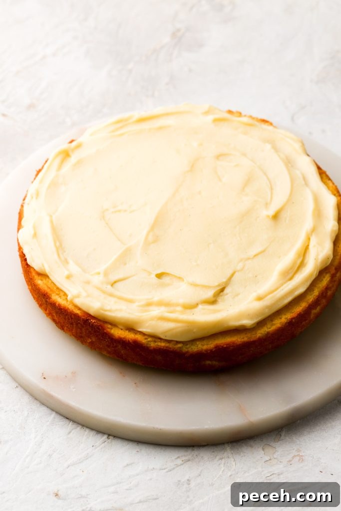 Light and Fluffy Banana Pudding Cake Recipe 11 layer of pastry cream on the cake