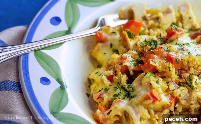 Gluten-Free Oven-Baked Chicken Risotto 4 All the creamy goodness of regular risotto without any stirring!! Gluten Free Oven Baked Chicken Risotto; 2015 Jane Bonacci, The Heritage Cook