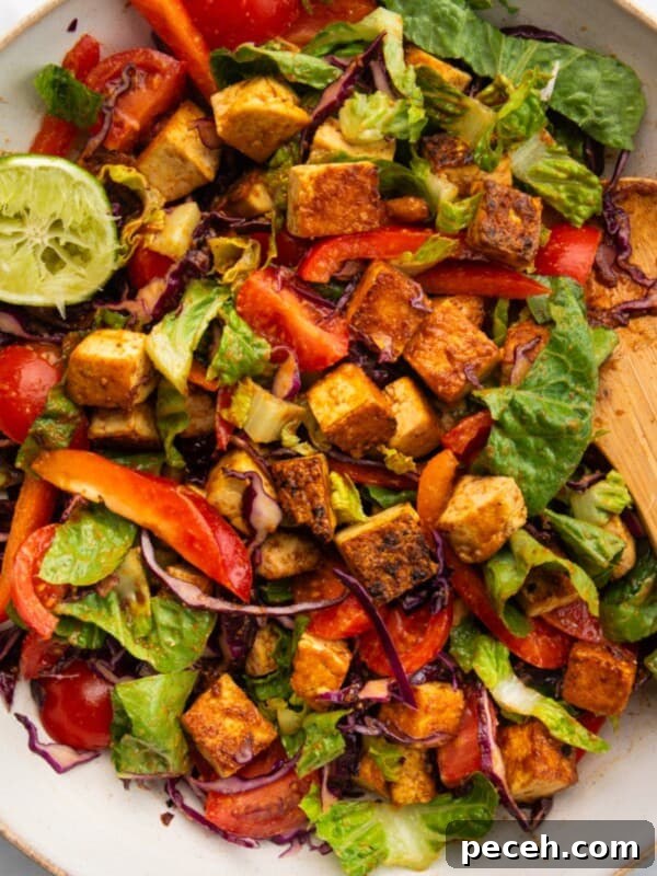 crispy tofu salad with vegetables.