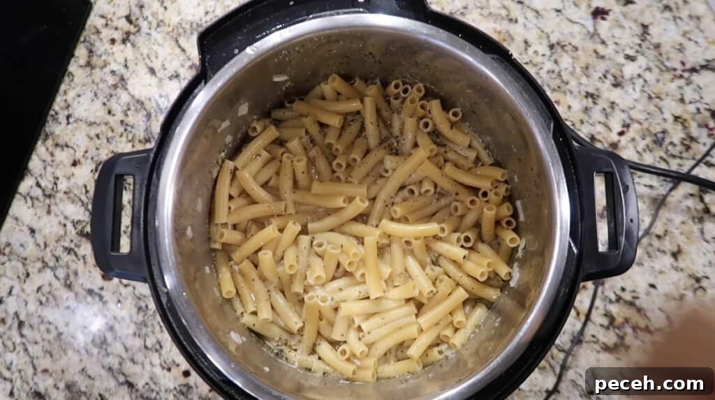 Creamy Garlic Chicken Pasta in the Instant Pot 19 Cooked ziti