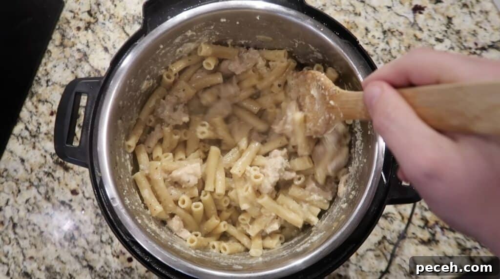Creamy Garlic Chicken Pasta in the Instant Pot 22 Stirring pot