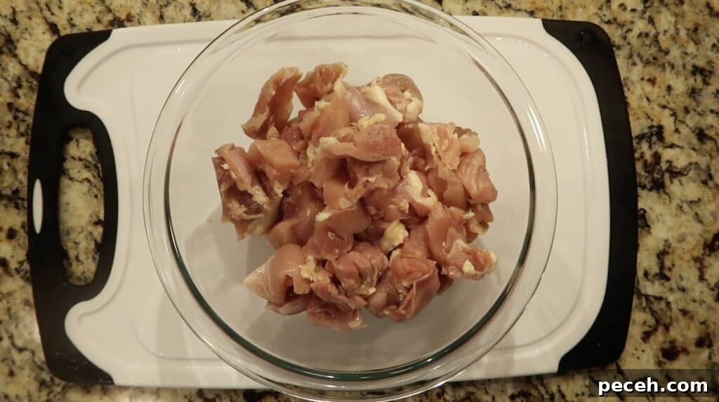 Creamy Garlic Chicken Pasta in the Instant Pot 8 chicken sliced into small pieces