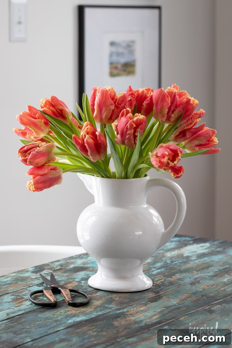 Tulip Arrangement Guide: Creative Tips for Stunning Bouquets 8 orange parrot tulips