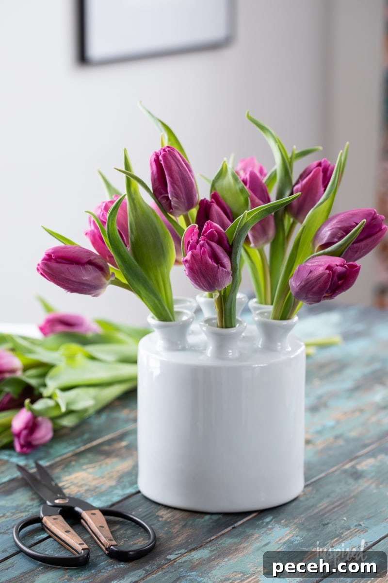 Tulip Arrangement Guide: Creative Tips for Stunning Bouquets 6 tulipiere wtih tulips