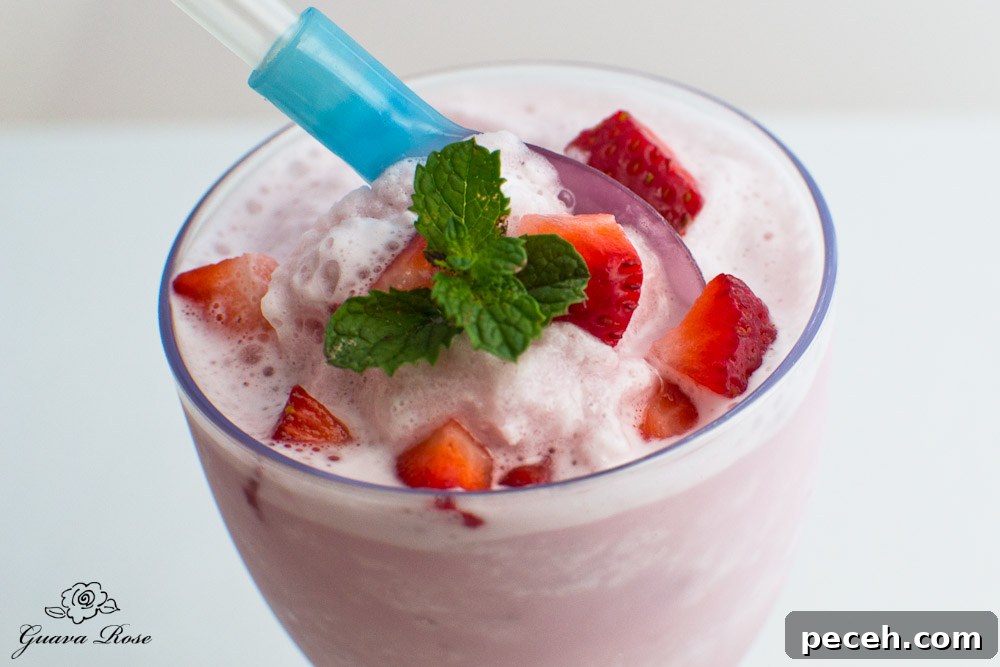 Cranberry greek yogurt slushie, close up Cranberry greek yogurt slushie, close up