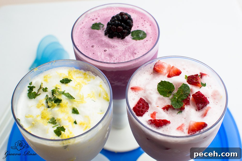 Honey lemon, grape and cranberry greek yogurt slushies Honey lemon, grape and cranberry greek yogurt slushies