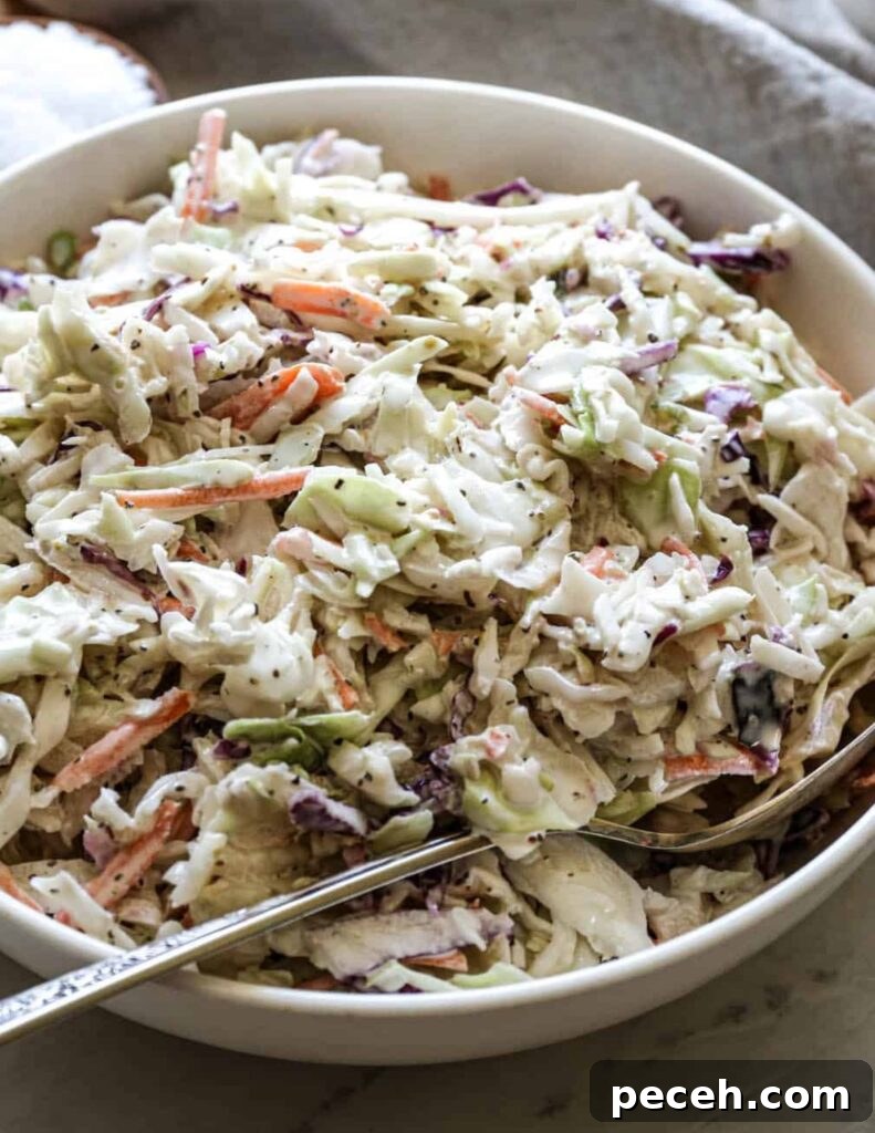 Creamy Gluten-Free Coleslaw with Tangy Dressing 3 Bowl of coleslaw